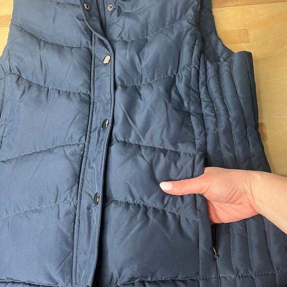 Kenneth Cole Reaction Women's Navy Blue Puffer Down Vest Size Large Full Zip - Picture 5 of 9